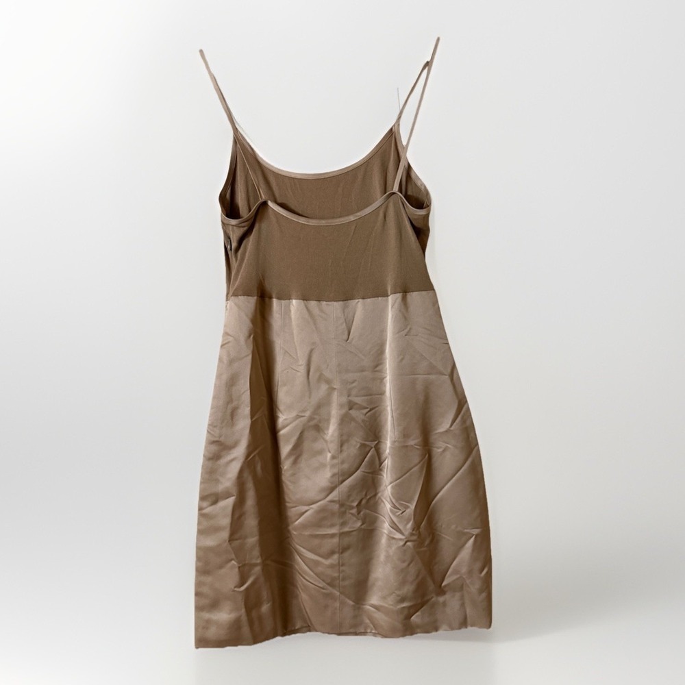 Vtg Heidi Weisel Silk Mini Slip Dress Champagne USA 90s Y2K Minimalist Luxury - Picture 2 of 16